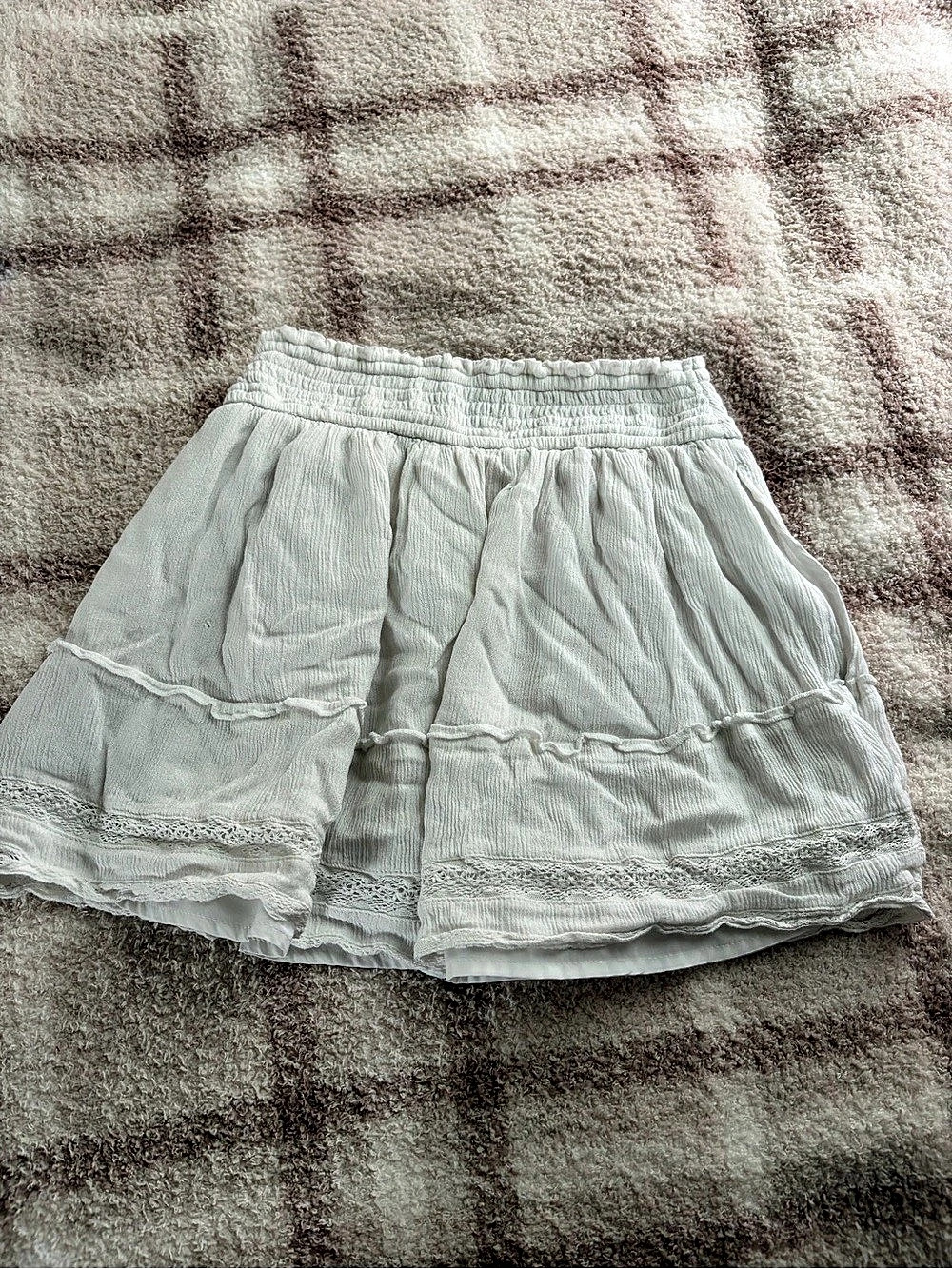 Hollister Ultra High-Rise Skirt Mini Skirt White Size XS Like New